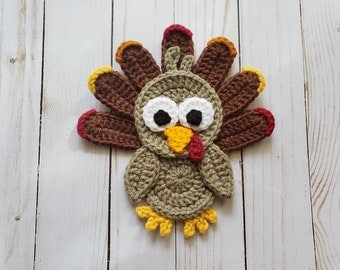 Crochet Pattern for Single Turkey Applique