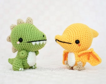 Cute Dinosaur Amigurumi Crochet Pattern (T-Rex/Pterodactyl)