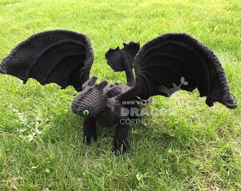 Nightfury Toothless Dragon US Crochet Pattern PDF