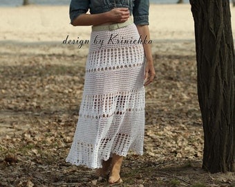 Boho Beach Wedding Crochet Skirt Pattern M-L