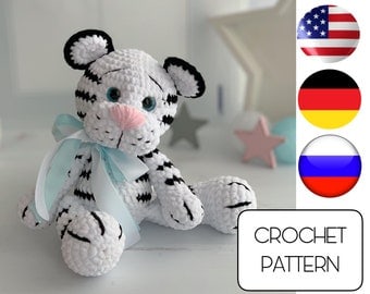 Easy Crochet White Tiger Amigurumi Pattern