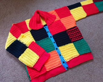 Beginner's Harry Patchwork Crochet Cardigan Pattern