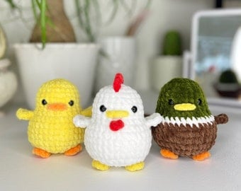 Easy DIY Beginner's Plush Poultry Crochet Bundle