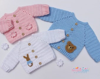 Child's Crochet Cardigan Pattern with Nature Themes