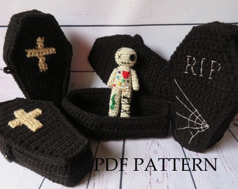 Crochet Coffin & Bonus Voodoo Doll Pattern