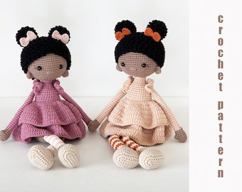 African Amigurumi Crochet Doll Pattern with Buns