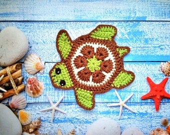 Turtle Crochet Coaster Pattern for Beginners