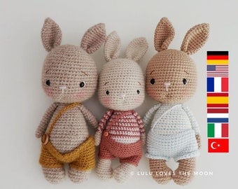 Multilingual Bunny Pumpkin Crochet Amigurumi Pattern