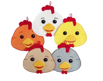 Young Rooster Crochet Pattern: Amigurumi Potholder Decor