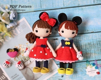 Minnie & Mickey Amigurumi Crochet Pattern PDF