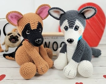 German Shepherd & Husky Amigurumi Crochet Patterns