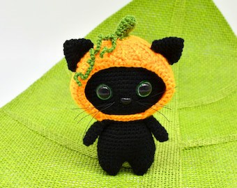 Halloween Crochet Black Cat & Pumpkin Amigurumi Pattern