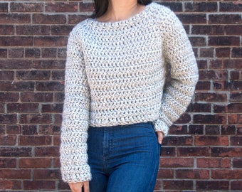 Cosy Cropped Brooklyn Crochet Sweater Pattern