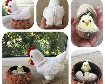 Crochet Pattern for Hen and Chick