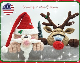 Reindeer & Santa Crochet Pattern Kit