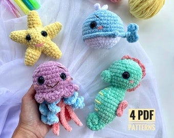Sea Creature Amigurumi Crochet Pattern Bundle