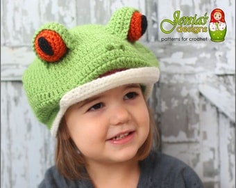 Crochet Pattern for Tree Frog Hat