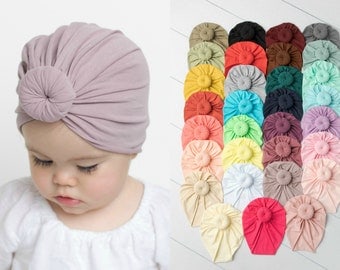 Round Knot Baby Turban: Newborn Hospital Hat