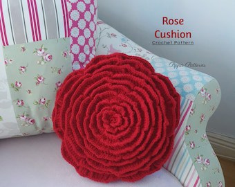 Rose Cushion Crochet Pattern with Photo Tutorial