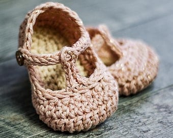 Tali T-Strap Crochet Baby Pattern, 3 Sizes