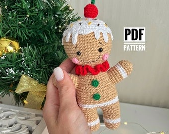 Christmas Gingerbread Man Amigurumi Crochet Pattern