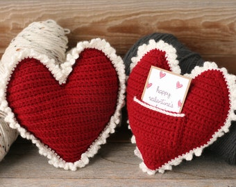 Valentine's Crochet Heart Pillow & Pattern