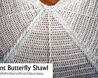 Butterfly Crescent Shawl Crochet Pattern