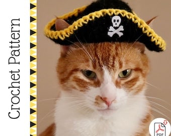 Pirate Cat Hat Crochet Pattern for Halloween