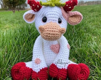 Strawberry Cow Crochet PDF Pattern
