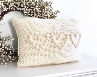 Boho Heart Crochet Pillow Pattern: Nursery/Wedding Decor