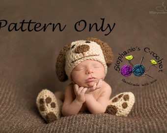 Newborn Crochet Doggy Set Photography Prop Pattern
