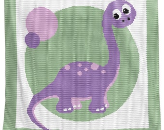 Dinosaur Crochet Baby Blanket Pattern - Lola