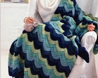 Vintage Ocean Waves Afghan Crochet Pattern