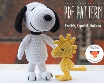 Snoopy & Woodstock Crochet Pattern in Multilingual