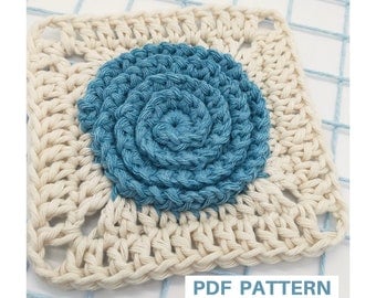 Spiral Granny Square Crochet Pattern for Blankets/Bags