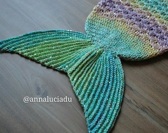 Rainbow Crochet Mermaid Cocoon Blanket Pattern