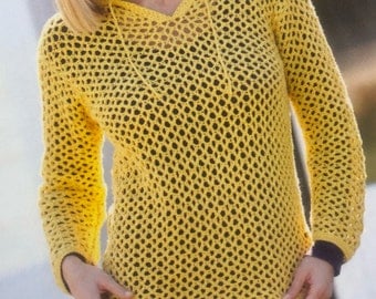 Instant PDF Crochet Hoodie Sweater Pattern