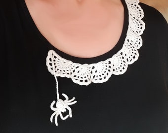 Spider Web Crochet Collar Pattern for Halloween