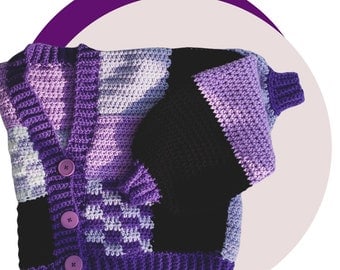 Luna Cardigan Crochet Pattern, XS-5X, Mrs Moon & Heaven