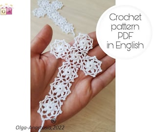 Crochet Pattern for Detailed Cross Bookmark