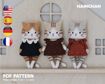 Sassy Tabby Cat Crochet Pattern, Includes Keychain