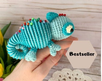 Amigurumi Chameleon Crochet Pattern with Photo Guide