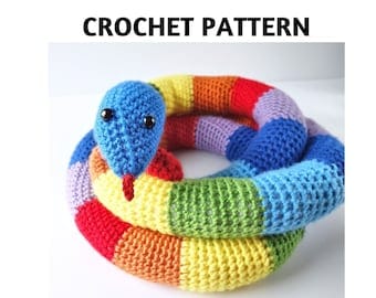 Rainbow Amigurumi Snake Crochet Pattern Toy