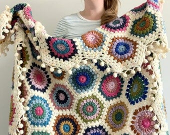 Hygge Burst Hexie Blanket Crochet Pattern