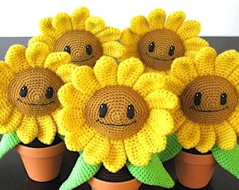 Happy Sunflower Crochet Amigurumi Pattern PDF