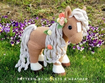 Summer Horse Amigurumi Crochet Pattern by Violets and Heather