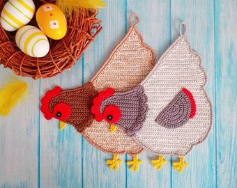 Chicken Decorative Potholder Crochet Pattern - Amigurumi