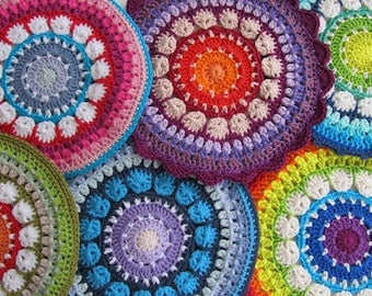 Rosetta Mandala Crochet Potholder Pattern PDF
