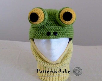 Crochet Frog Mask Hat Pattern with Bonus