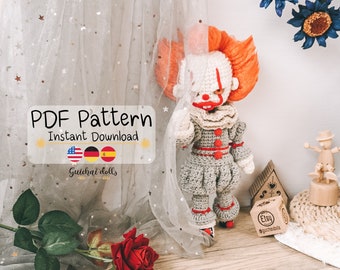 Pennywise Amigurumi Crochet Pattern with Photo Tutorial